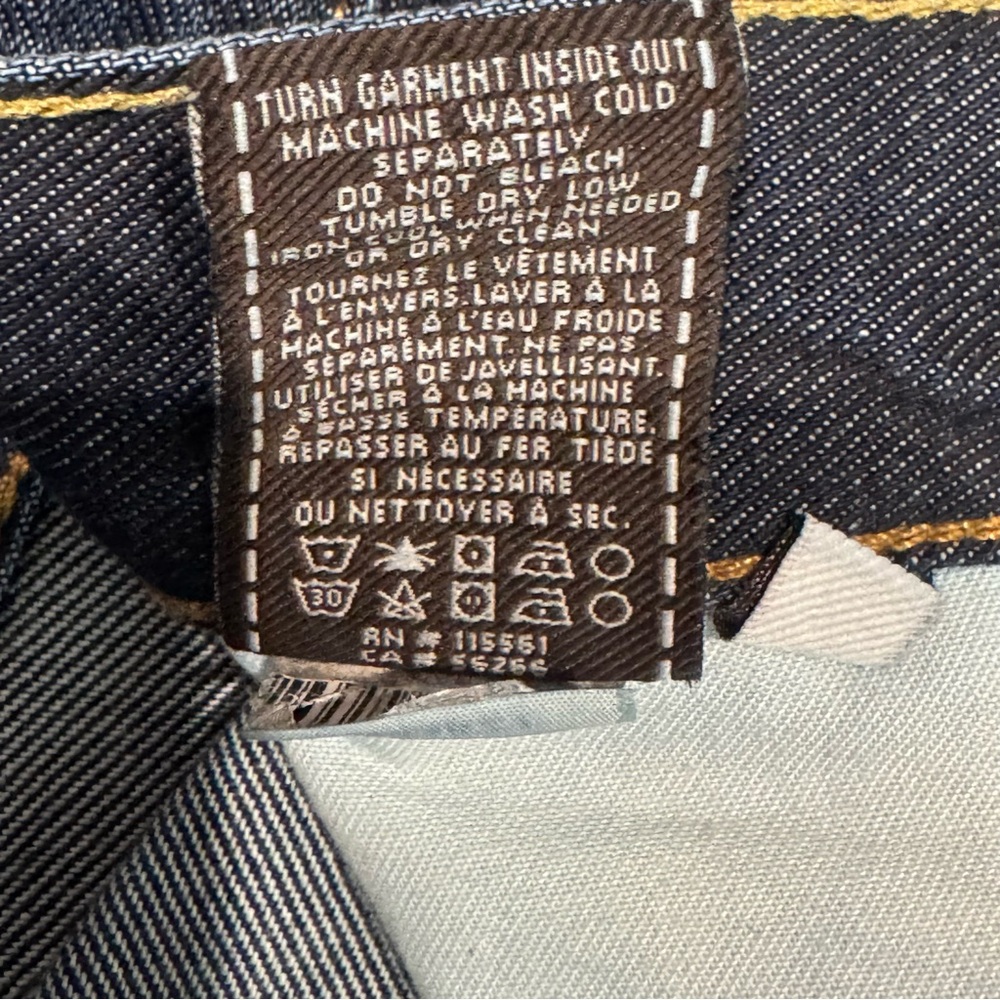 7 For All Mankind Standard Jeans 36 Dark Wash Straight Leg 100% Cotton Denim - Picture 8 of 9